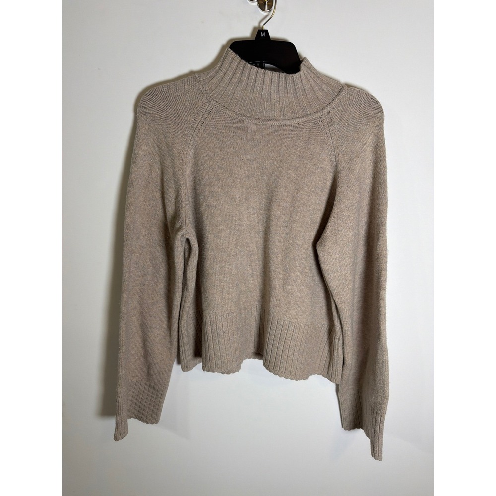 Truth by Republic Womens Mock Neck Sweater Sandstone Heather Beige NWT Large